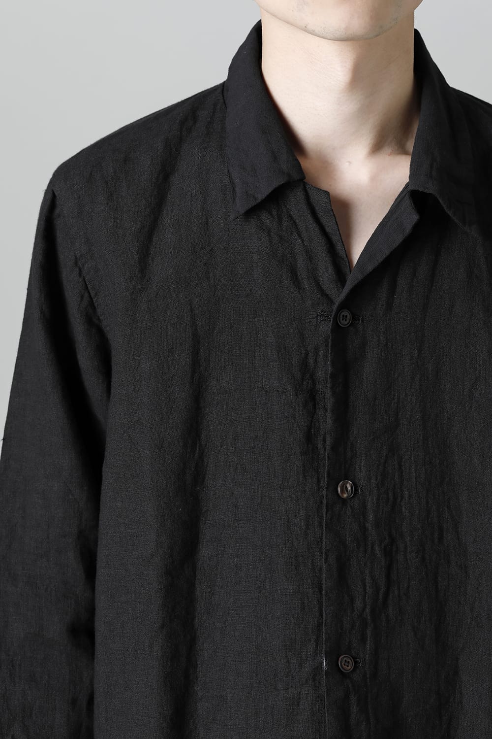 Open Collar Reversible Shirt Black/Black