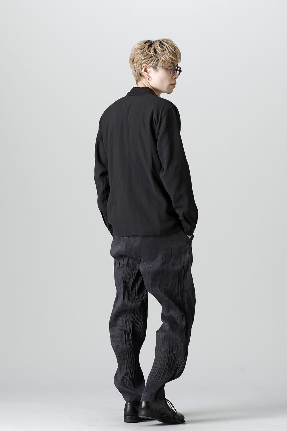 Open Collar Reversible Shirt Black/Black