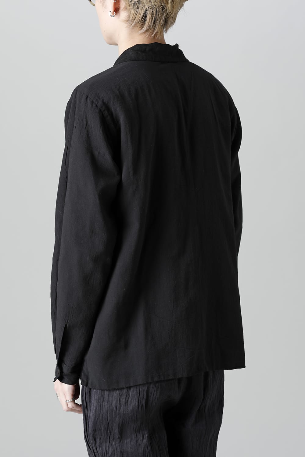 Open Collar Reversible Shirt Black/Black