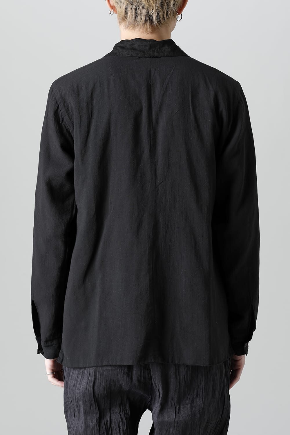 Open Collar Reversible Shirt Black/Black