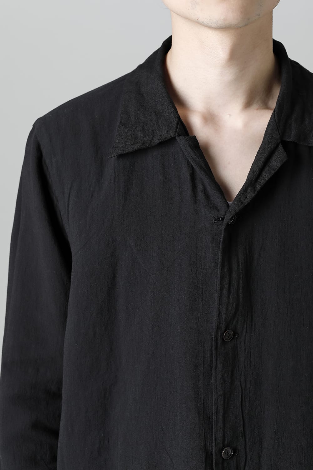 Open Collar Reversible Shirt Black/Black