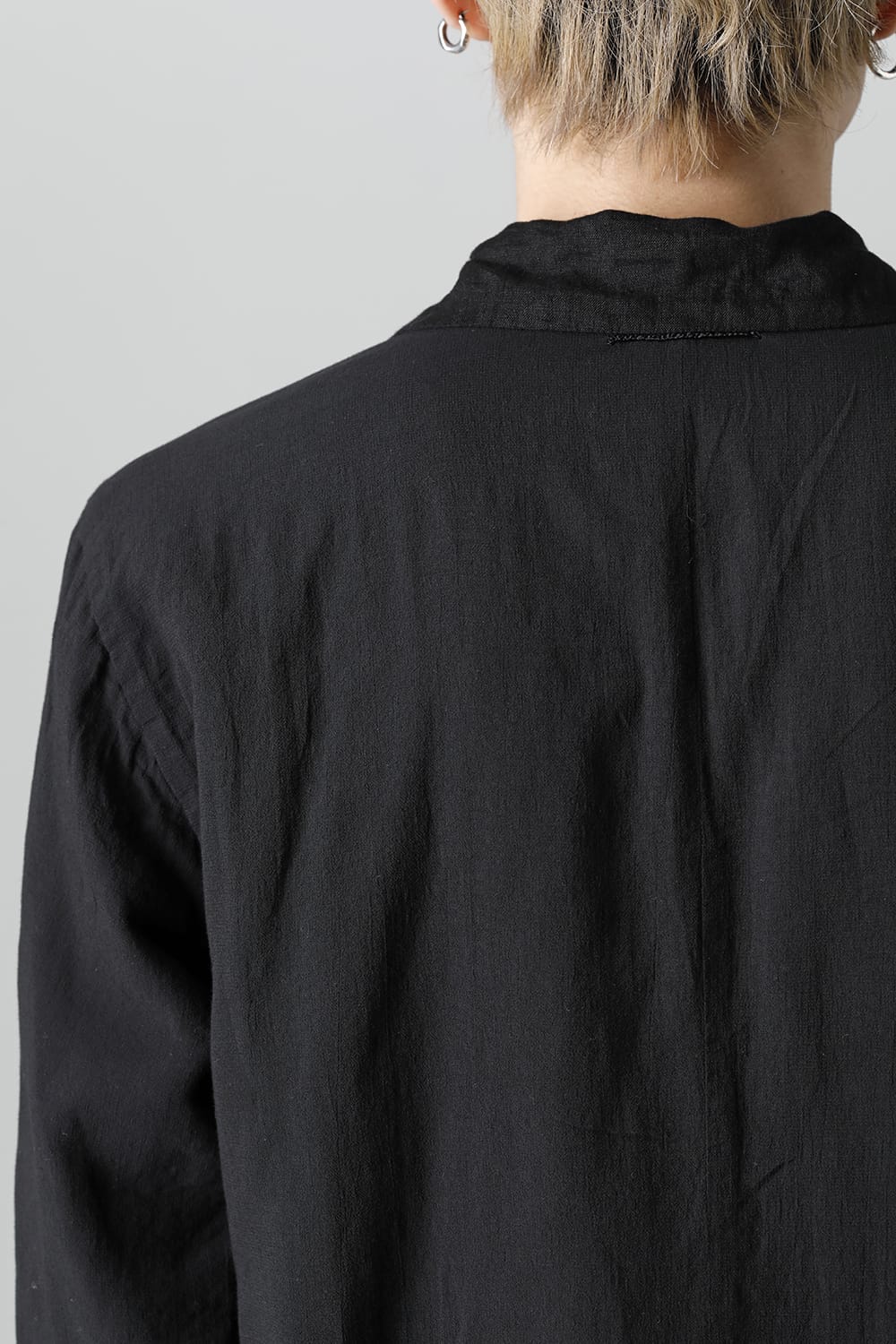 Open Collar Reversible Shirt Black/Black