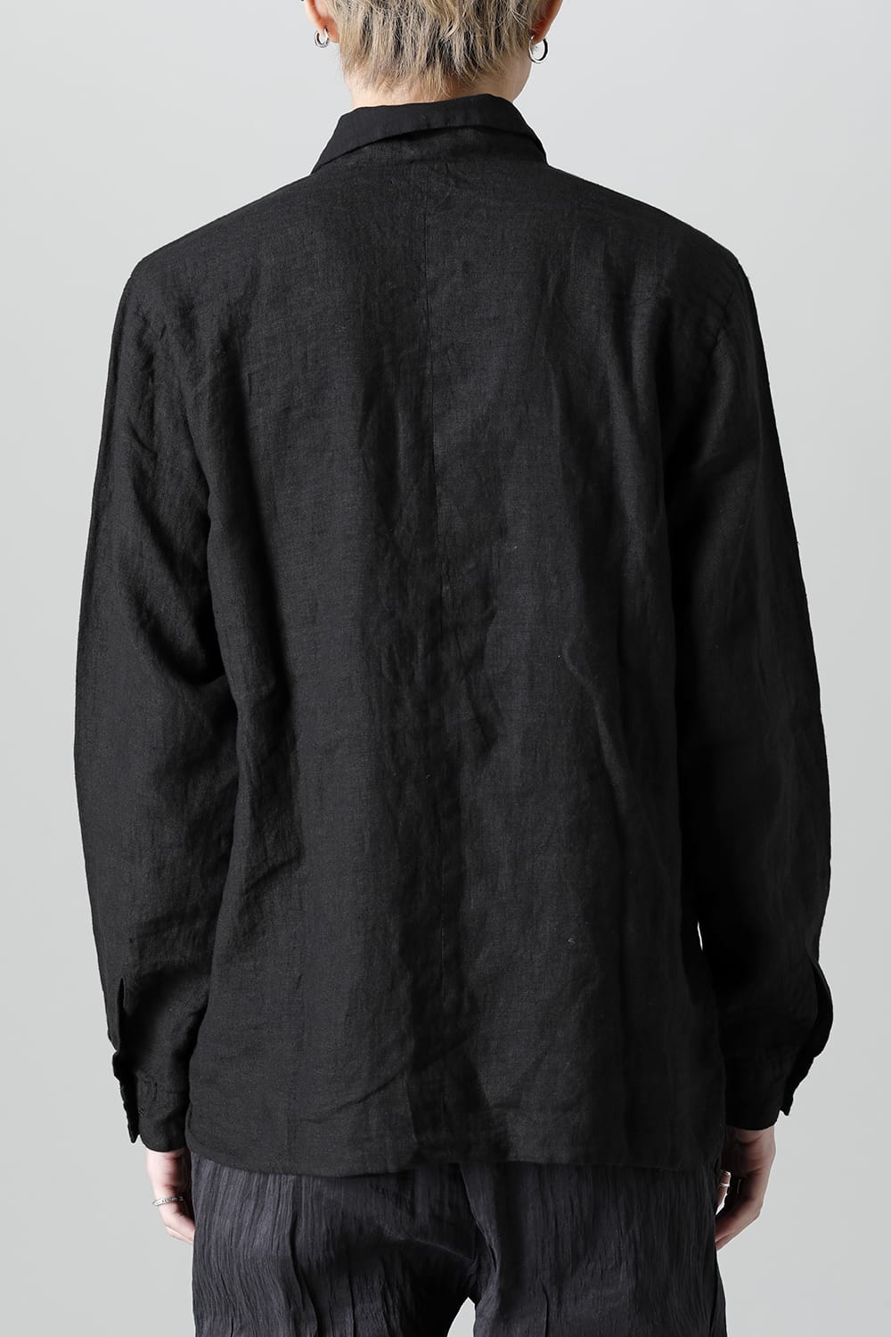 Open Collar Reversible Shirt Black/Black