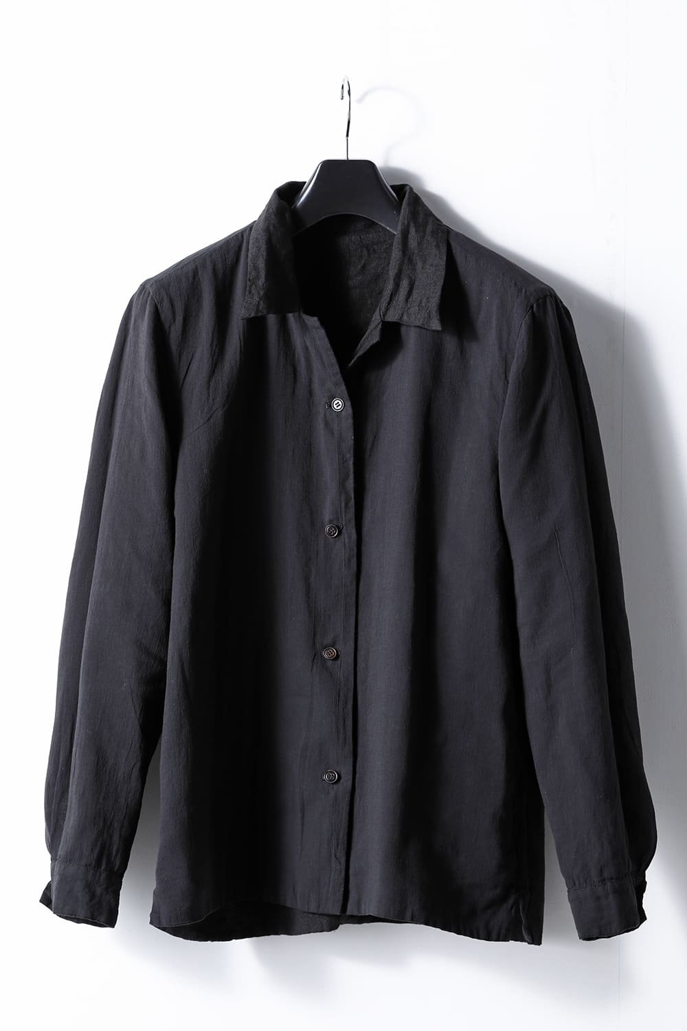 Open Collar Reversible Shirt Black/Black