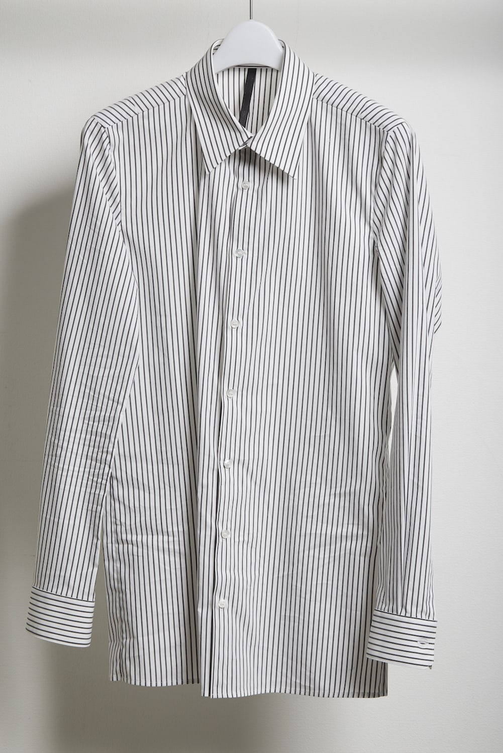 C/Ny Stretch stripe shirt White × Black