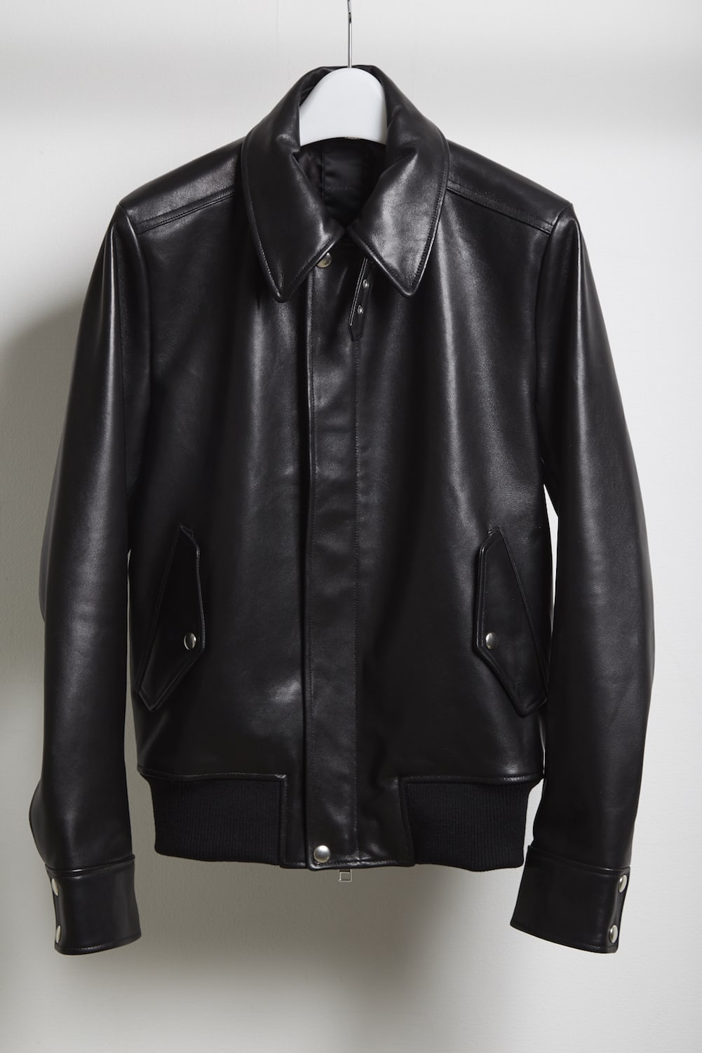 Lamb wax naked blouson