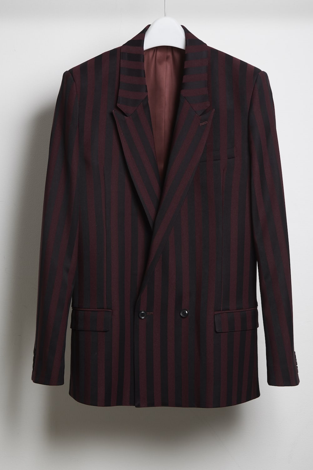 Jacquard stripe stretch jacket Bordeaux × Black