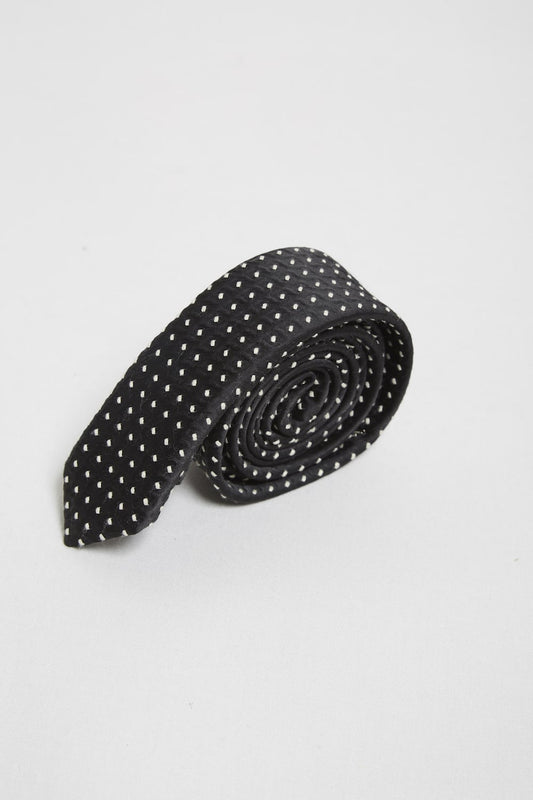 Dot jacquard  narrow tie