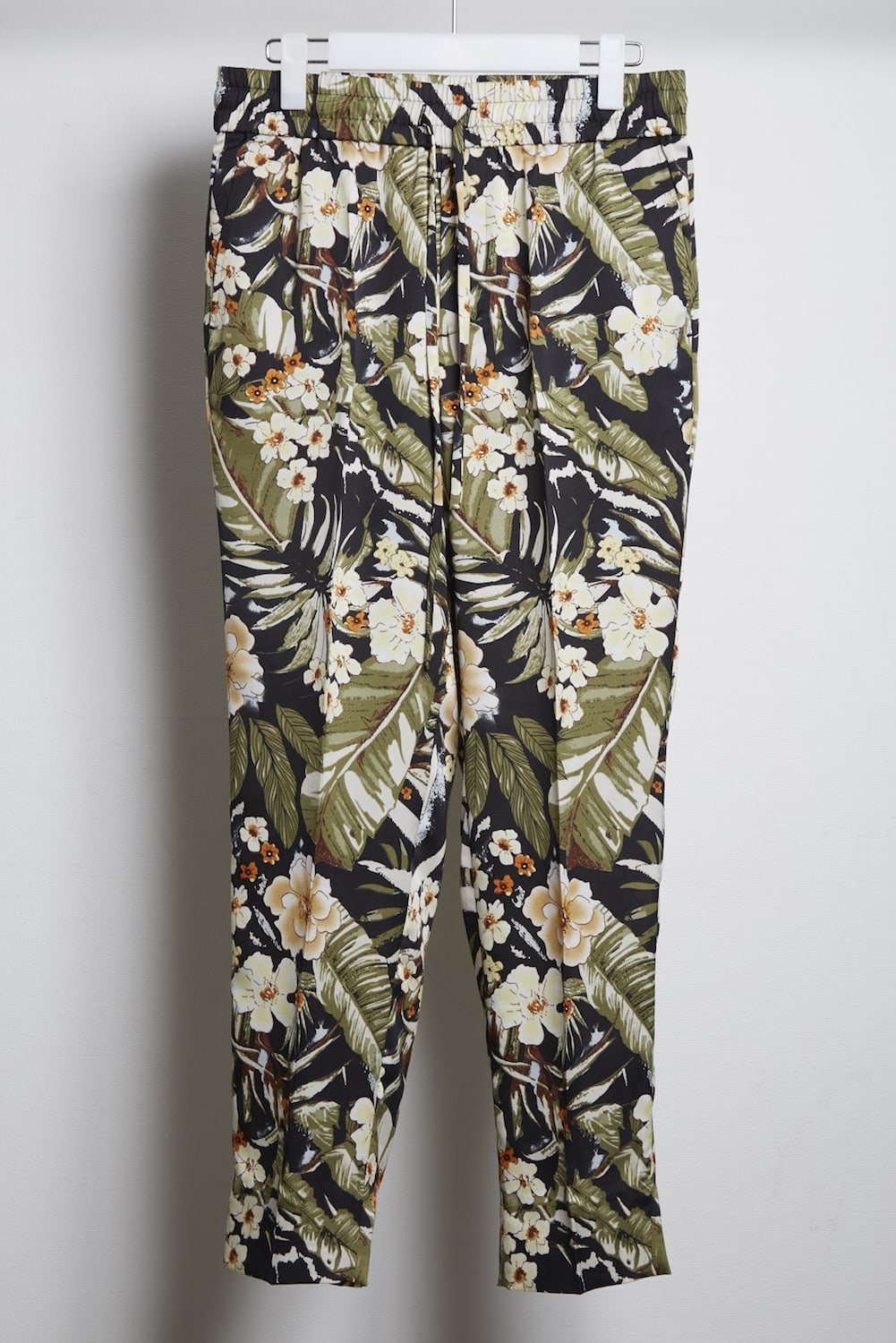 PE Dessin tropical print drawstring pants Black