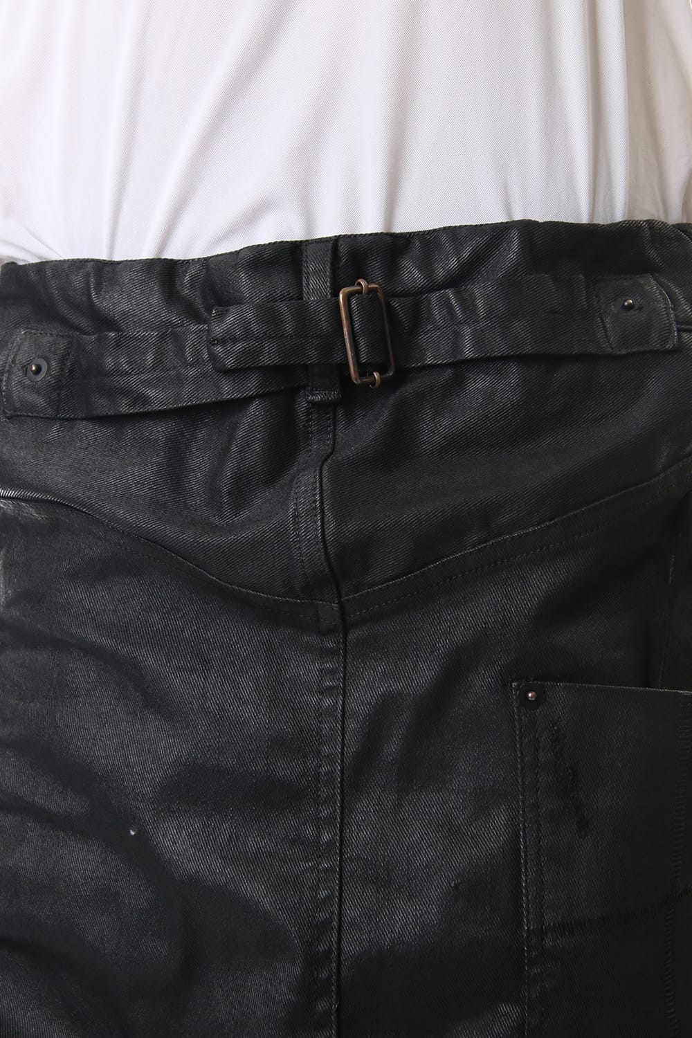 Waxed Coating Damaged processing Baggy Pants