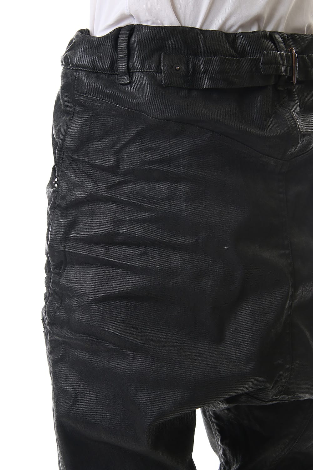 Waxed Coating Damaged processing Baggy Pants