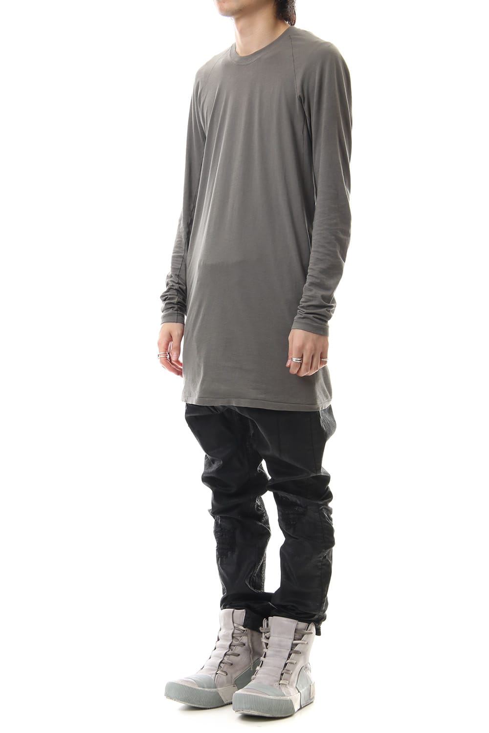 Waxed Coating Damaged processing Baggy Pants