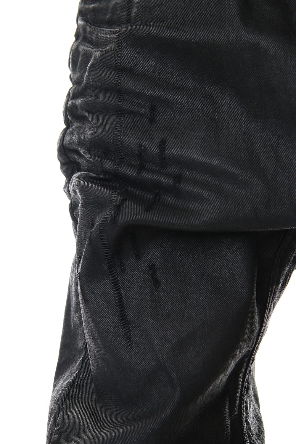 Waxed Coating Damaged processing Baggy Pants