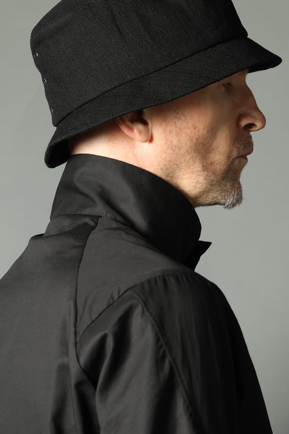 Hight neck shirt 200/2 cotton double weave  Black