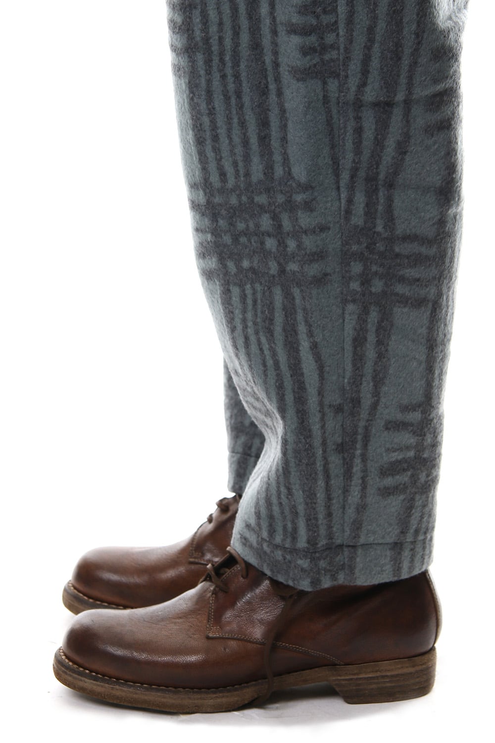 Pants PA89 Grid Pattern Jaquard Wool Beaver Finished