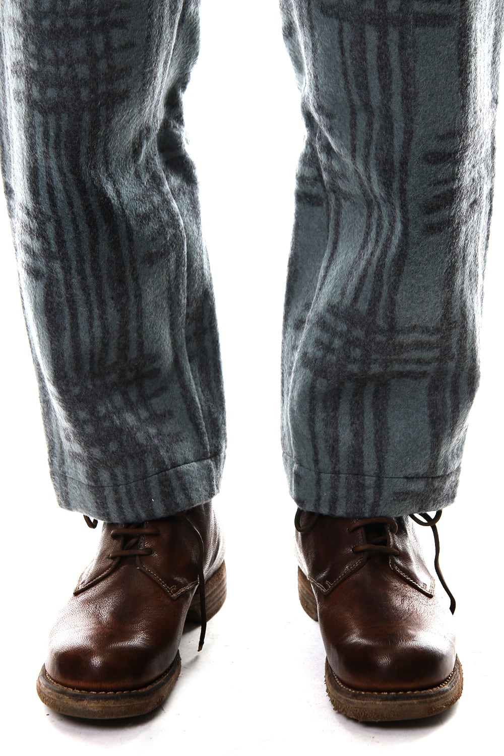 Pants PA89 Grid Pattern Jaquard Wool Beaver Finished