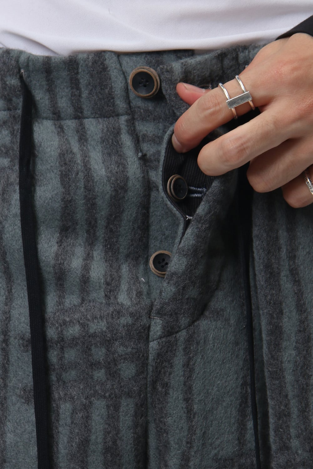 Pants PA89 Grid Pattern Jaquard Wool Beaver Finished