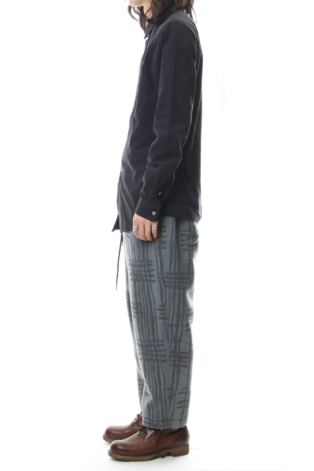 Pants PA89 Grid Pattern Jaquard Wool Beaver Finished