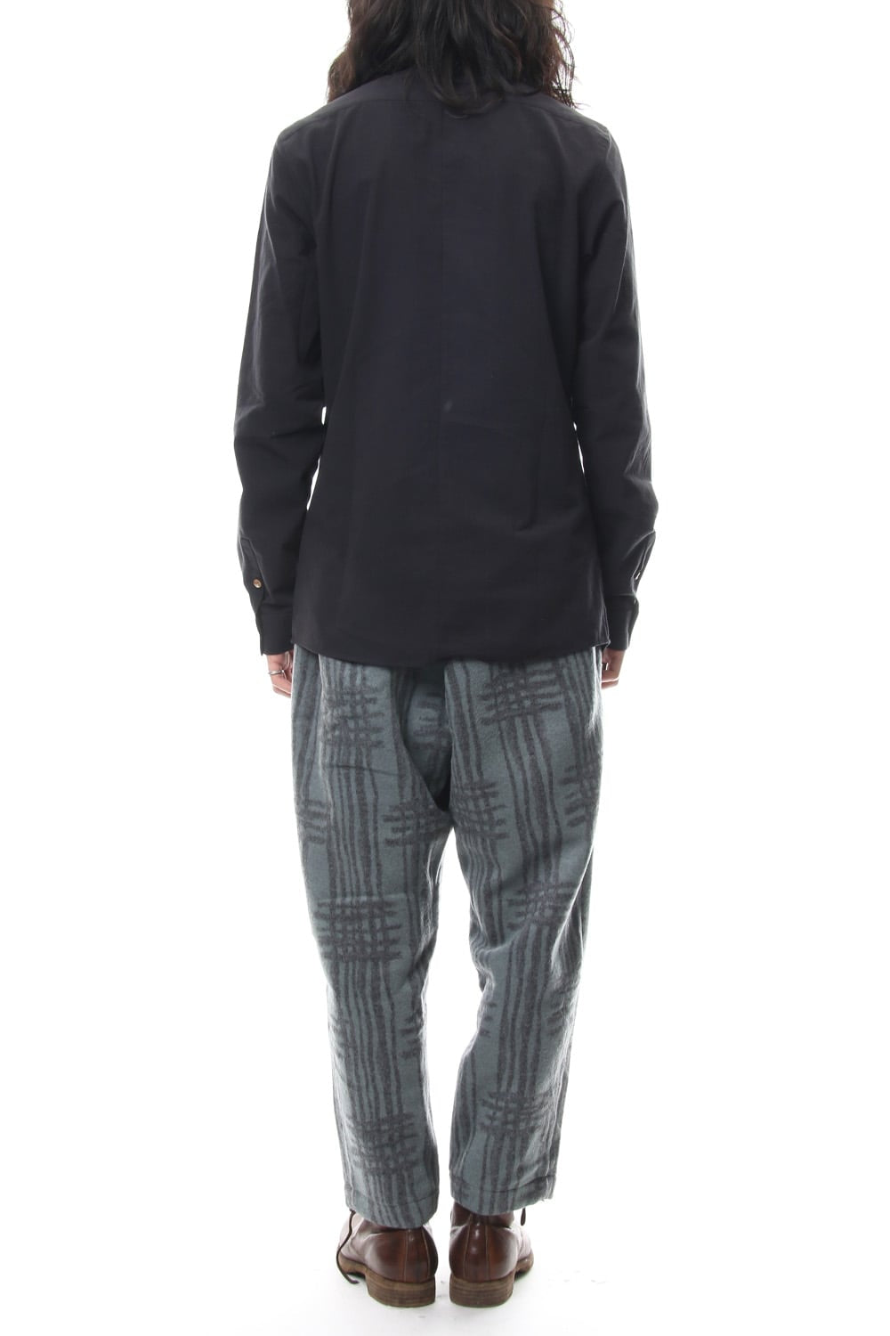 Pants PA89 Grid Pattern Jaquard Wool Beaver Finished