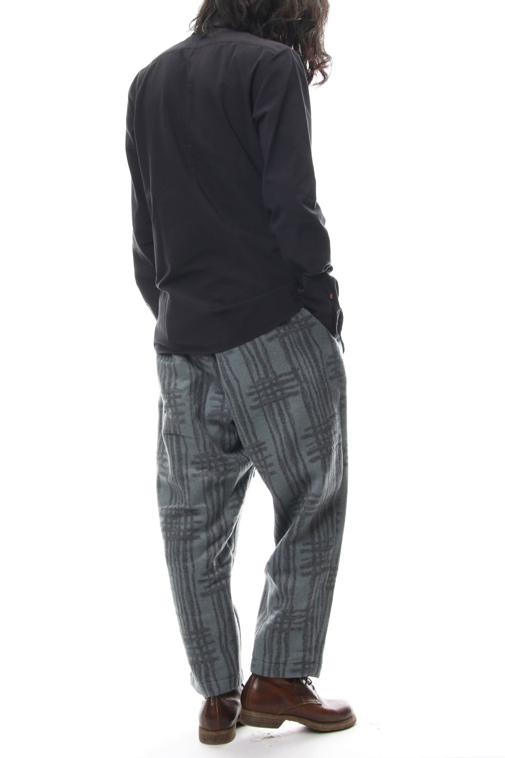 Pants PA89 Grid Pattern Jaquard Wool Beaver Finished