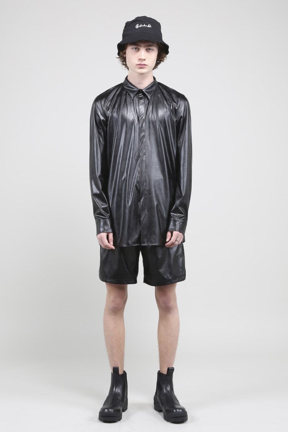 Fake Leather Shirt Black