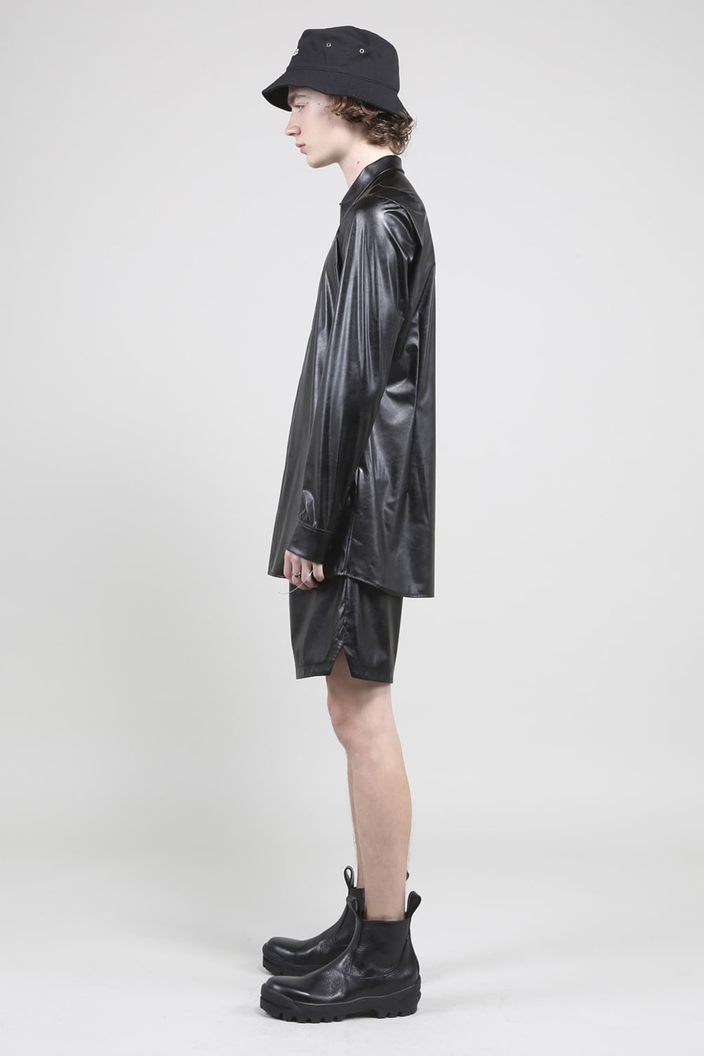 Fake Leather Shirt Black