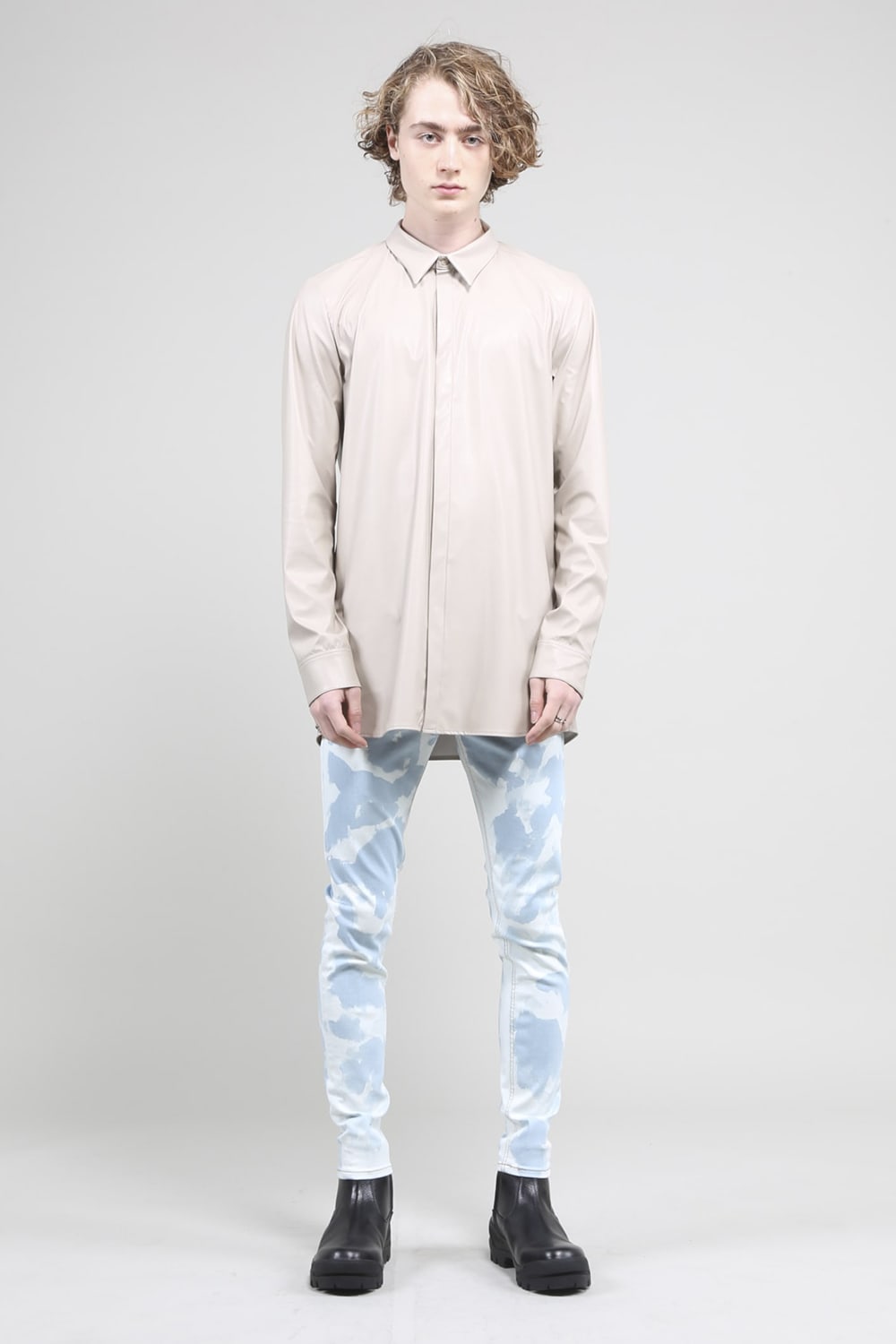 Fake Leather Shirt Bisque