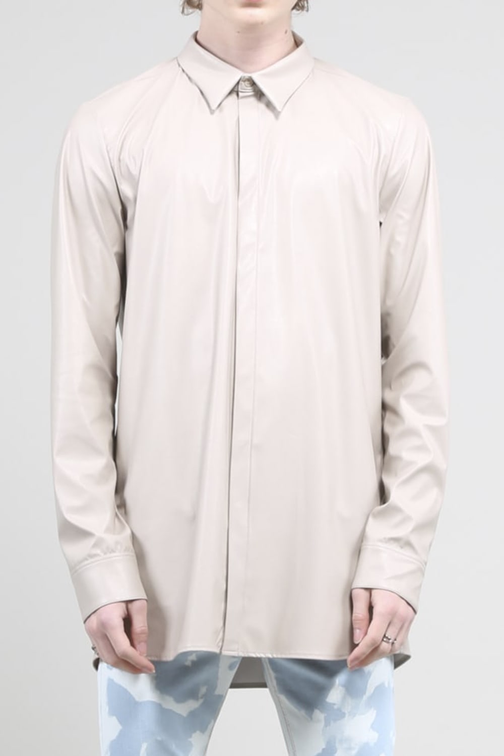 Fake Leather Shirt Bisque
