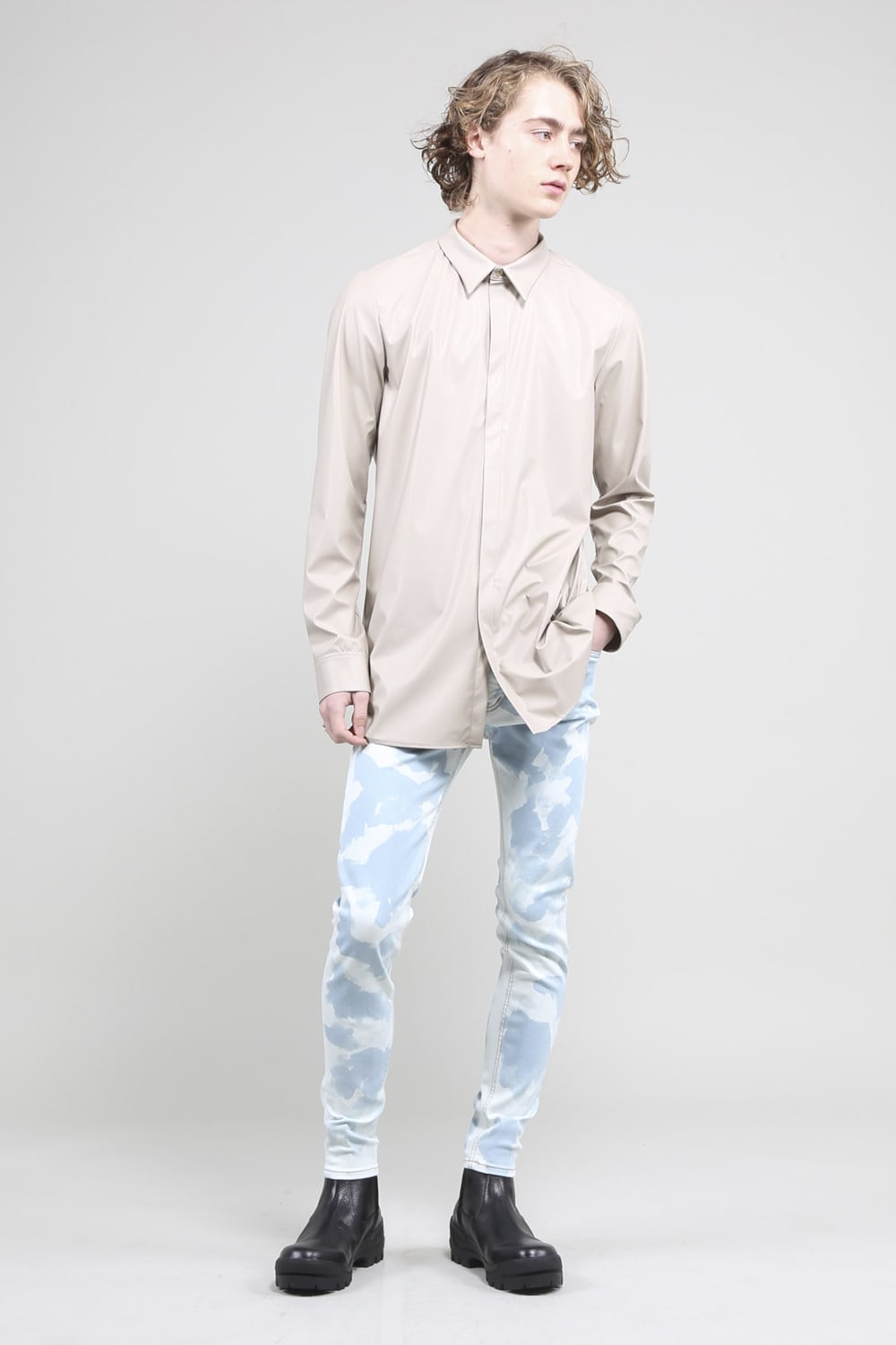 Fake Leather Shirt Bisque