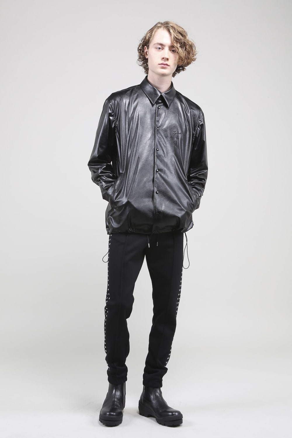 Fake Leather Coach Jacket Black