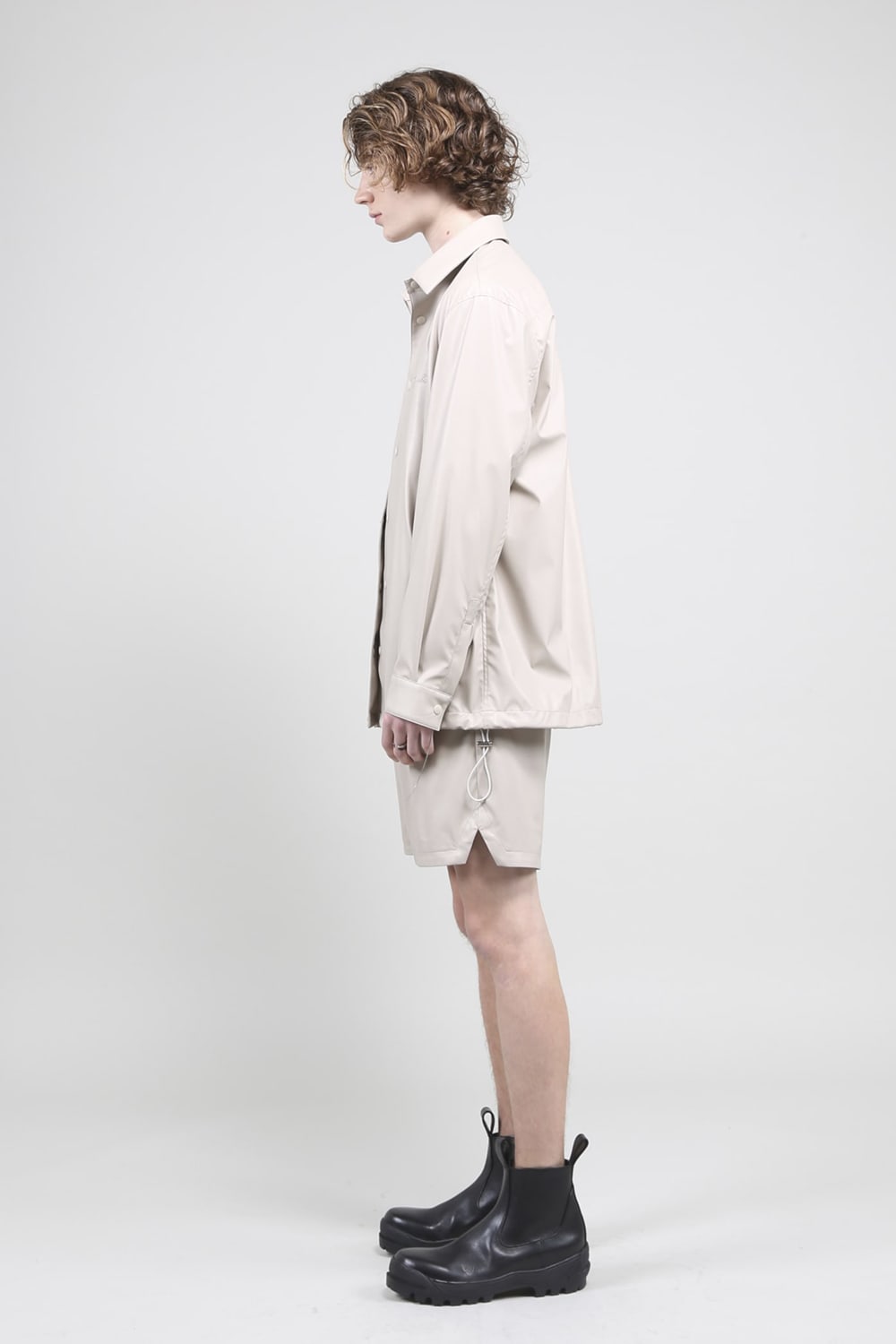 Fake Leather Coach Jacket Bisque