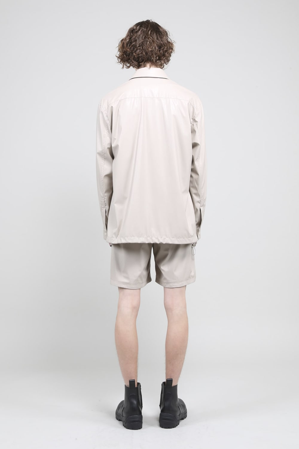 Fake Leather Coach Jacket Bisque