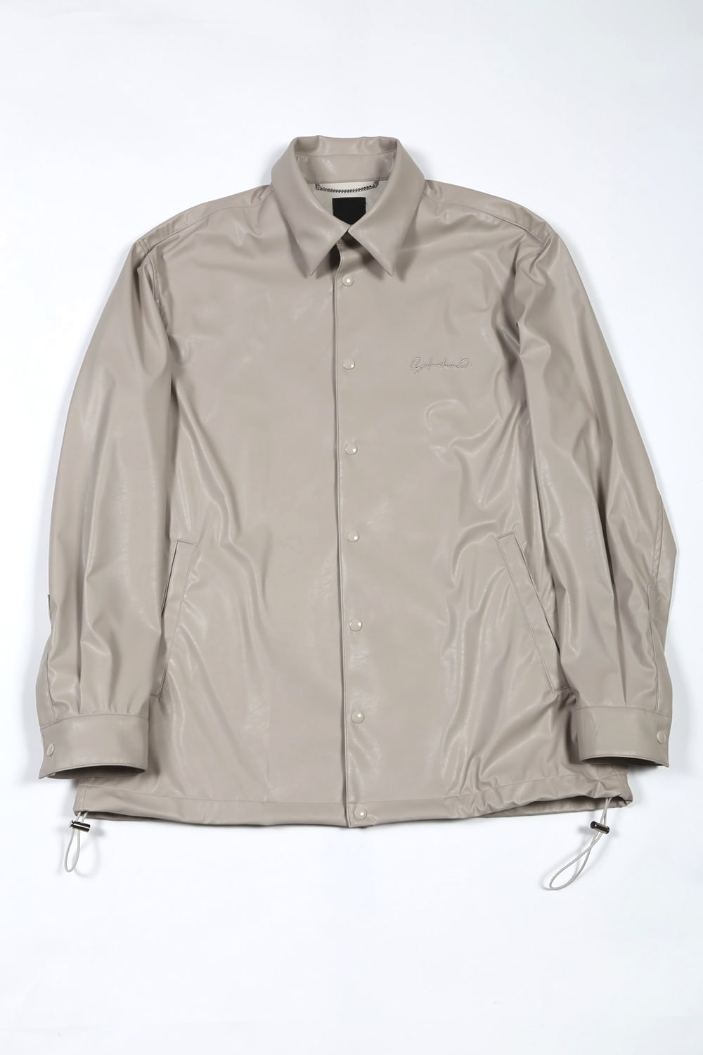 Fake Leather Coach Jacket Bisque