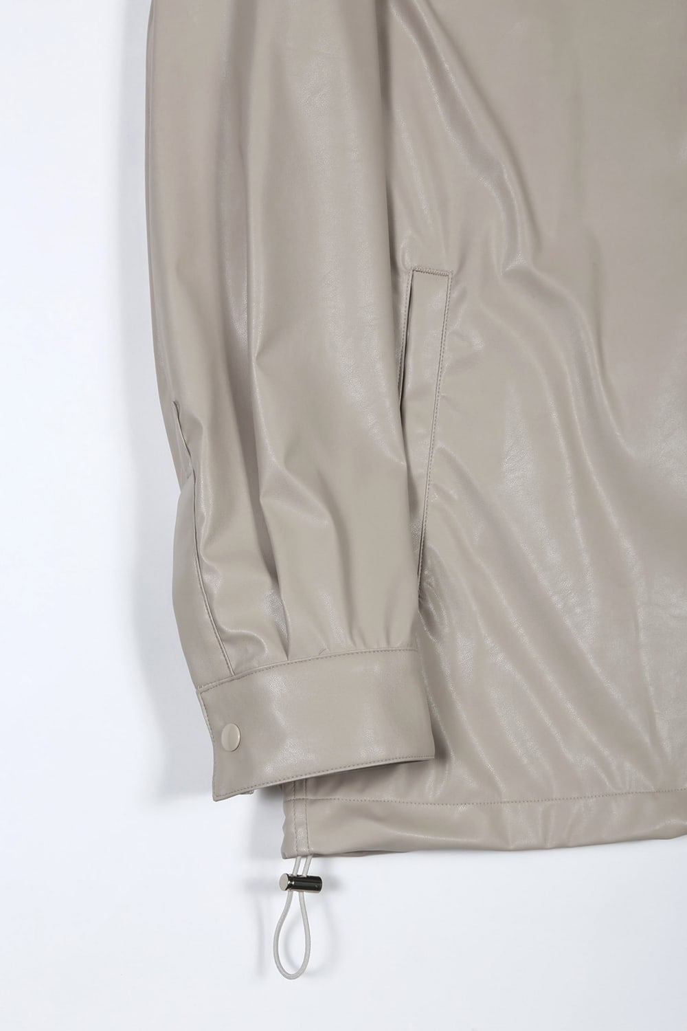 Fake Leather Coach Jacket Bisque