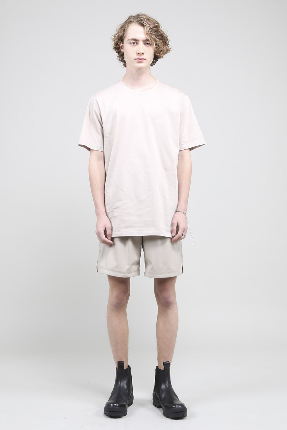 Fake Leather Basket Shorts Bisque