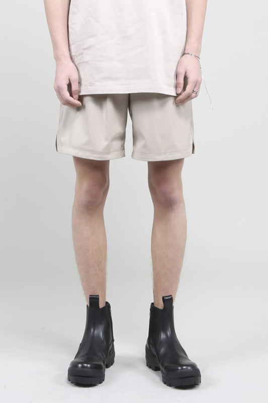 Fake Leather Basket Shorts Bisque