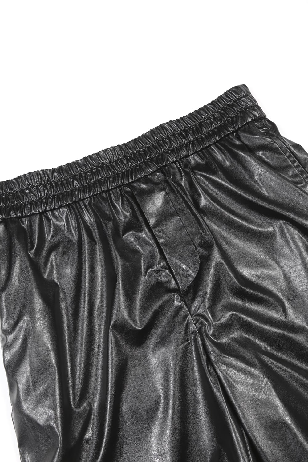 Fake Leather Basket Shorts Black