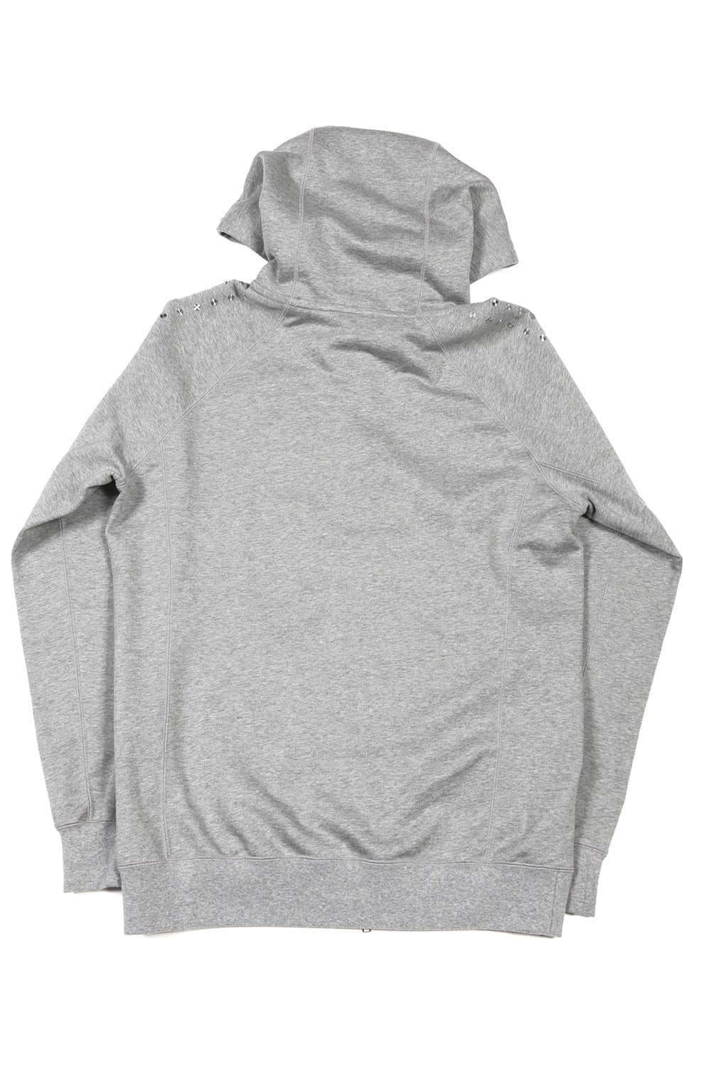 Studs Zip Up Hoodie HEATHER GRAY