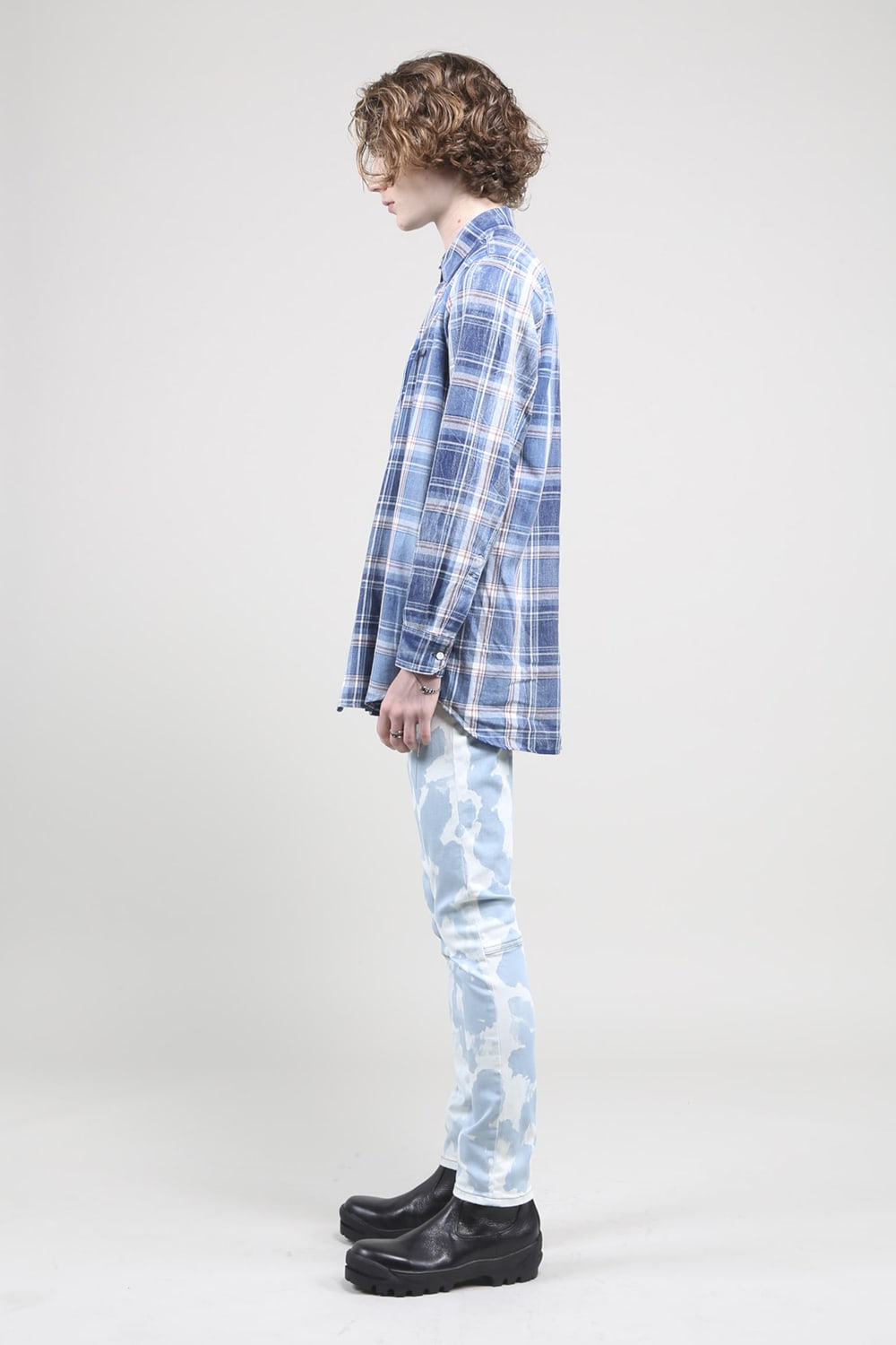 Check Shirt BLUE×OFF WHITE