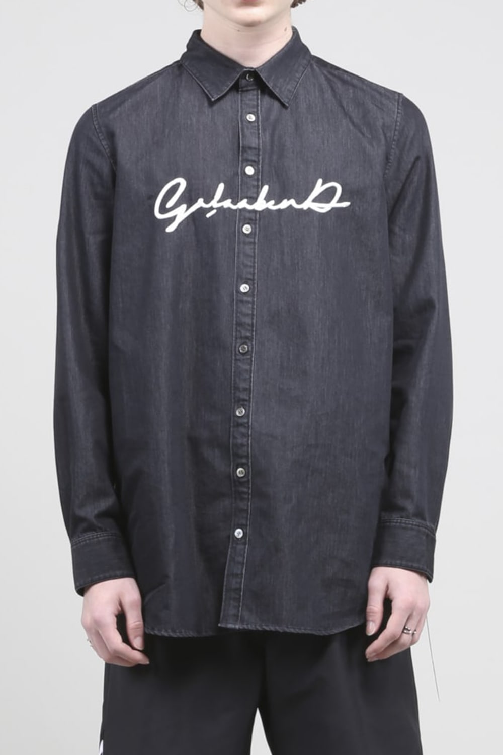 Washed Denim Shirt BLACK