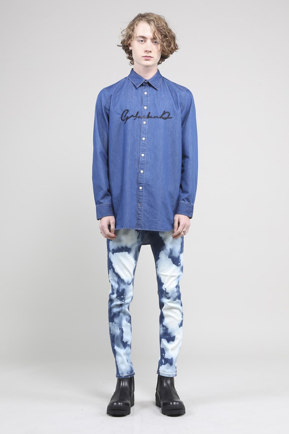 Washed Denim Shirt BLUE