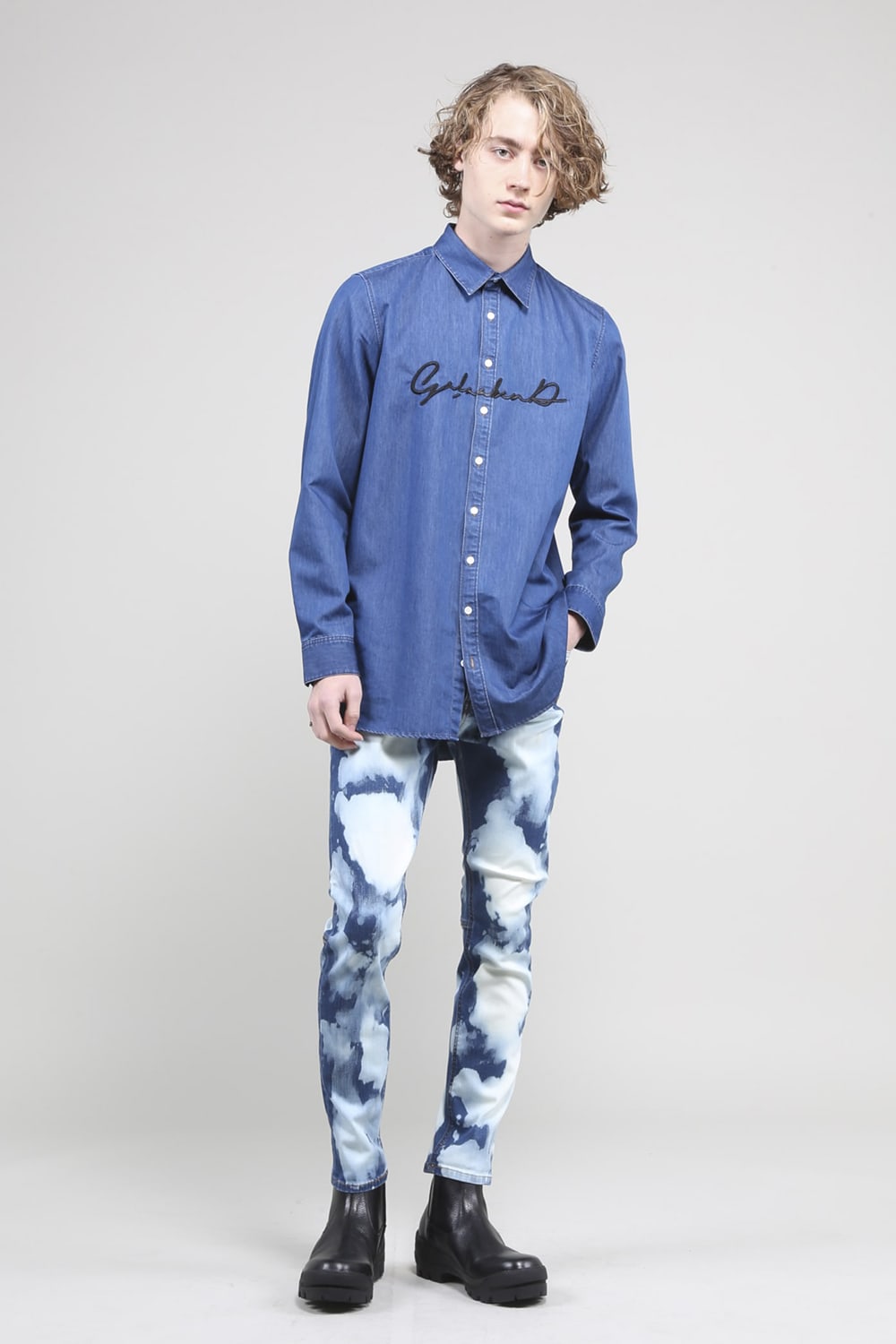 Washed Denim Shirt BLUE