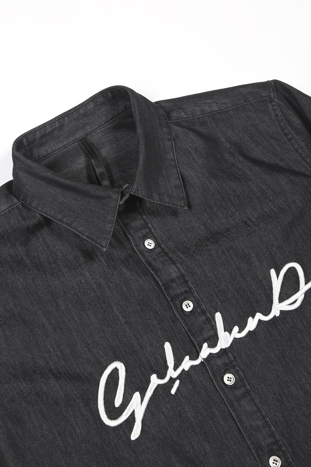 Washed Denim Shirt BLACK