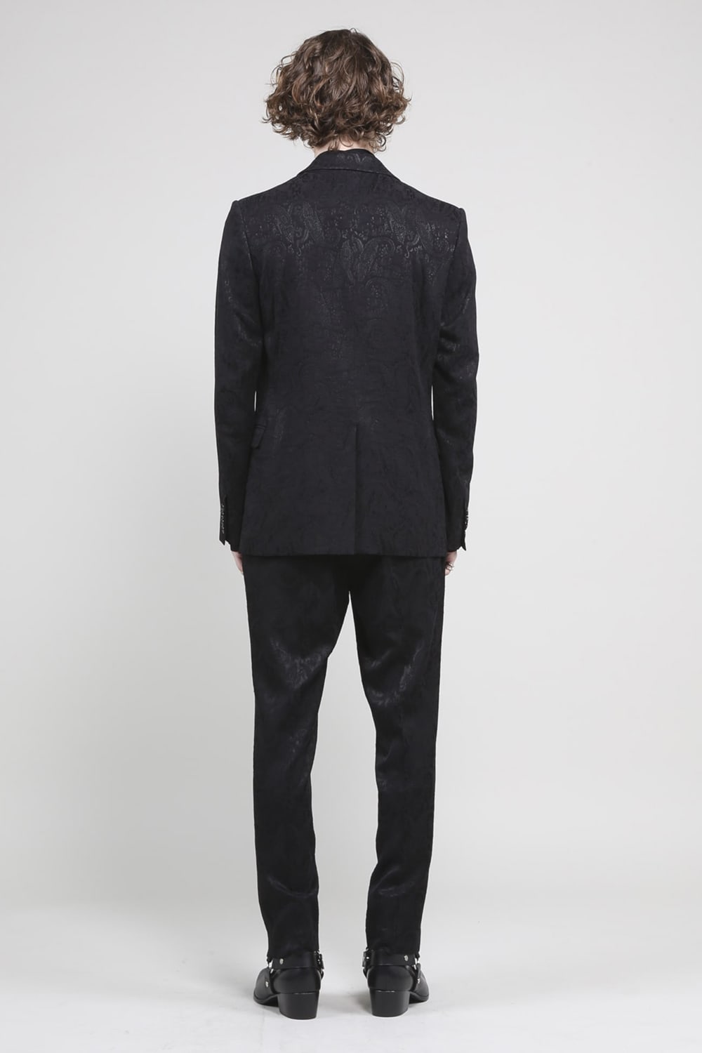 ペイズリージャガード1Bテーラードジャケット ブラック