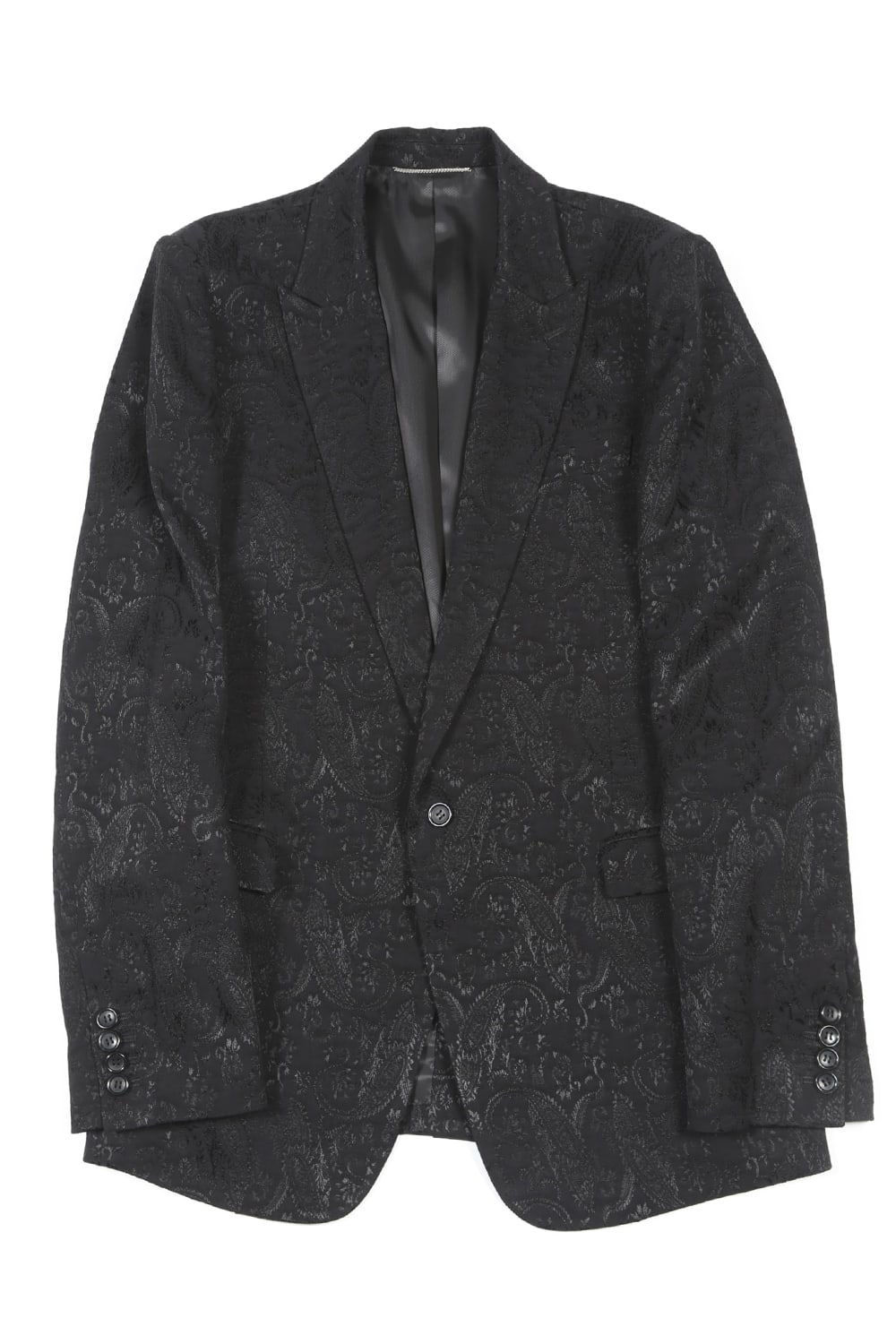 ペイズリージャガード1Bテーラードジャケット ブラック