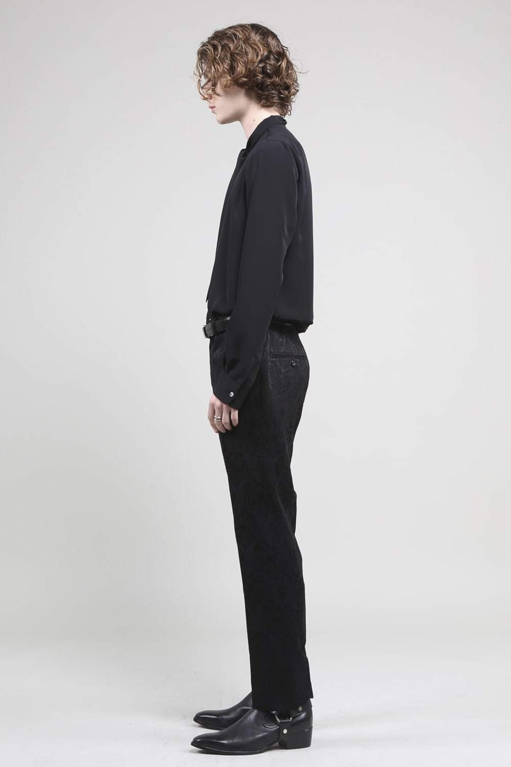 ペイズリー ジャガード パンツ ブラック