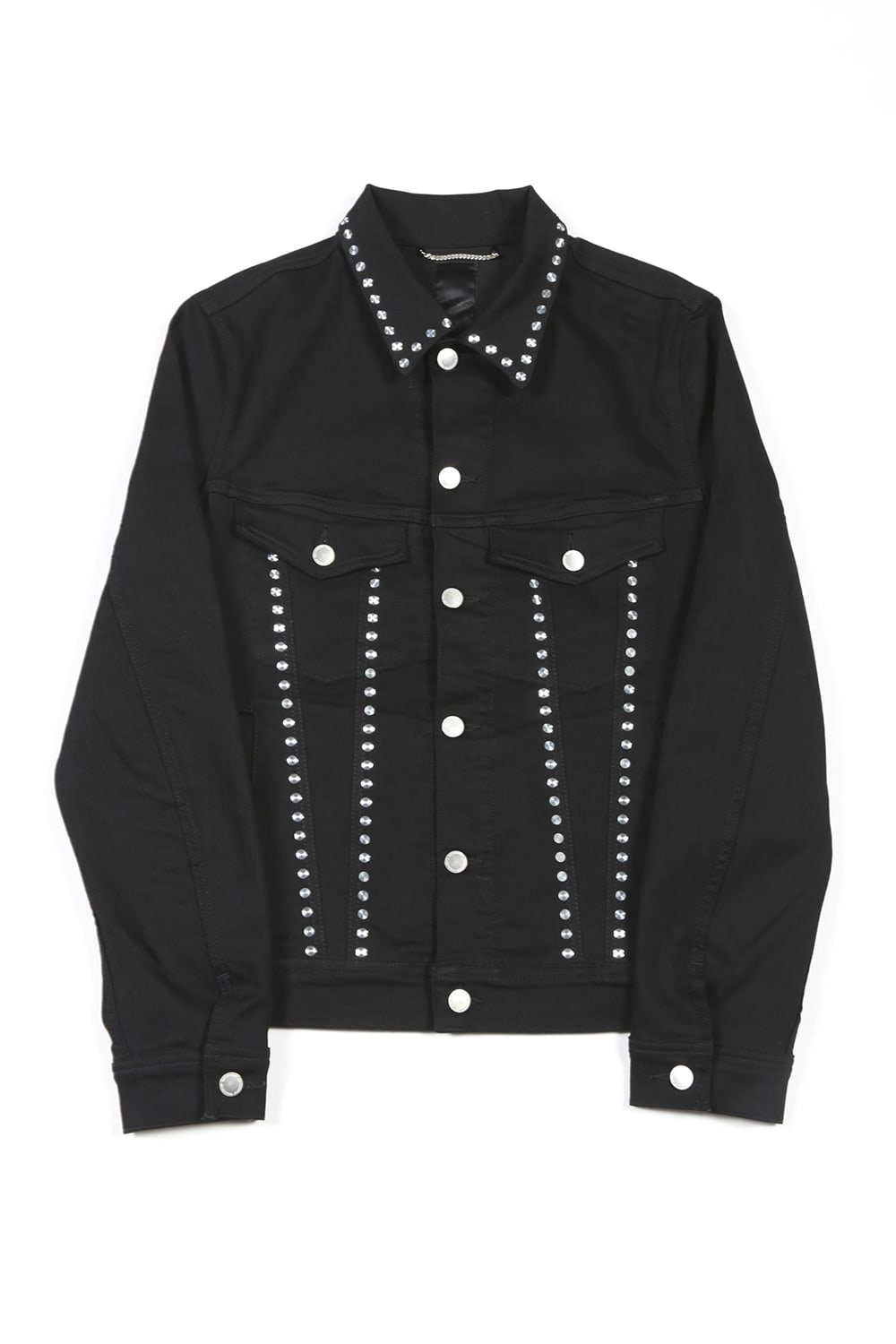 Studs Denim Jacket Black-Laser Metal