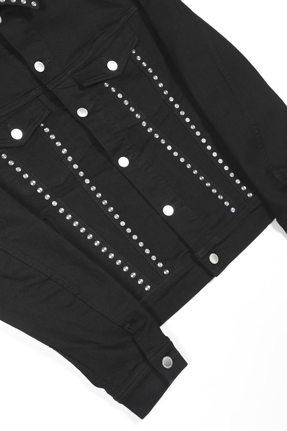 Studs Denim Jacket Black-Laser Metal