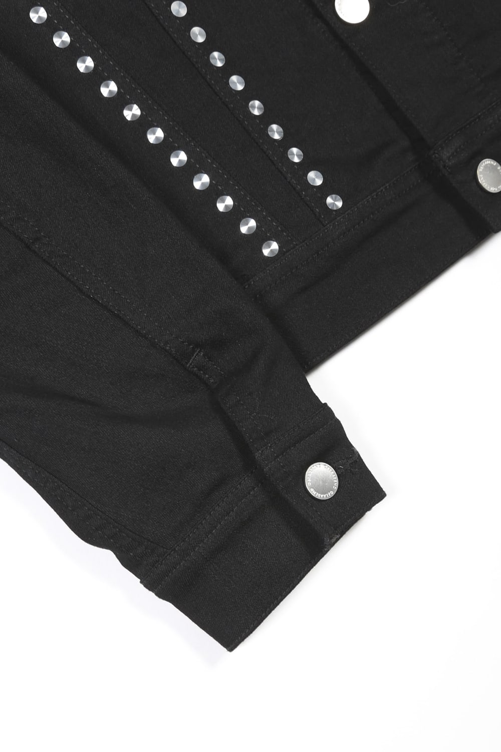 Studs Denim Jacket Black-Laser Metal