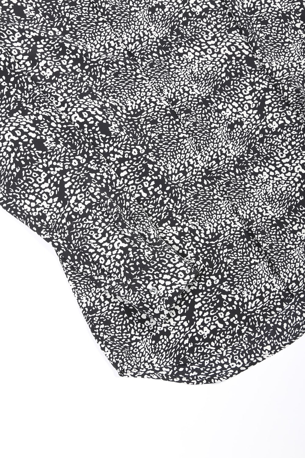 シフォンレオパードプリントシャツ ブラック オフホワイト